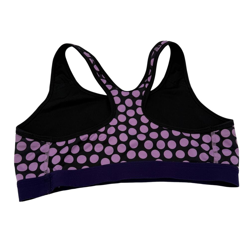 Nike Pro Dri-Fit Halter Black & Purple Polka Dot Sports Bra Size Medium - Picture 4 of 5